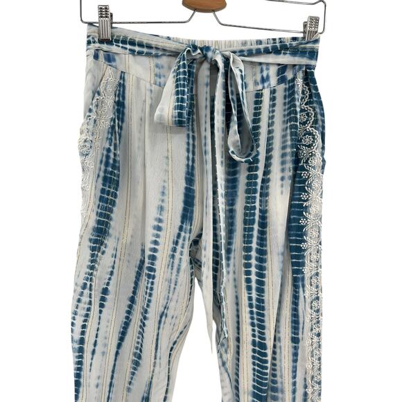 Hemant and Nandita Esme Tie-Dye Jogger Pants Blue White Size Small - Picture 4 of 16
